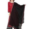 Embroidered Red Suit with Palazzo and Dupatta - Image 6