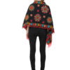 Black Color Khadi Stole with Woolen Embroidery and Tassels